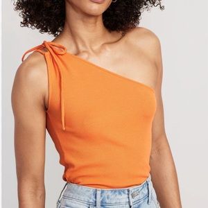 Tie Shoulder Ribbed Tank